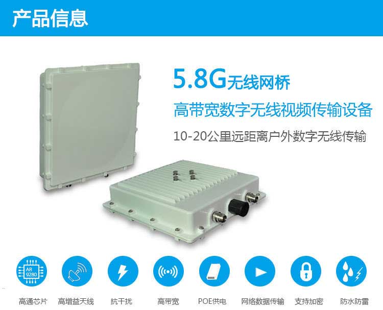 ST58T8G-N 20公里远距离数字无线网桥